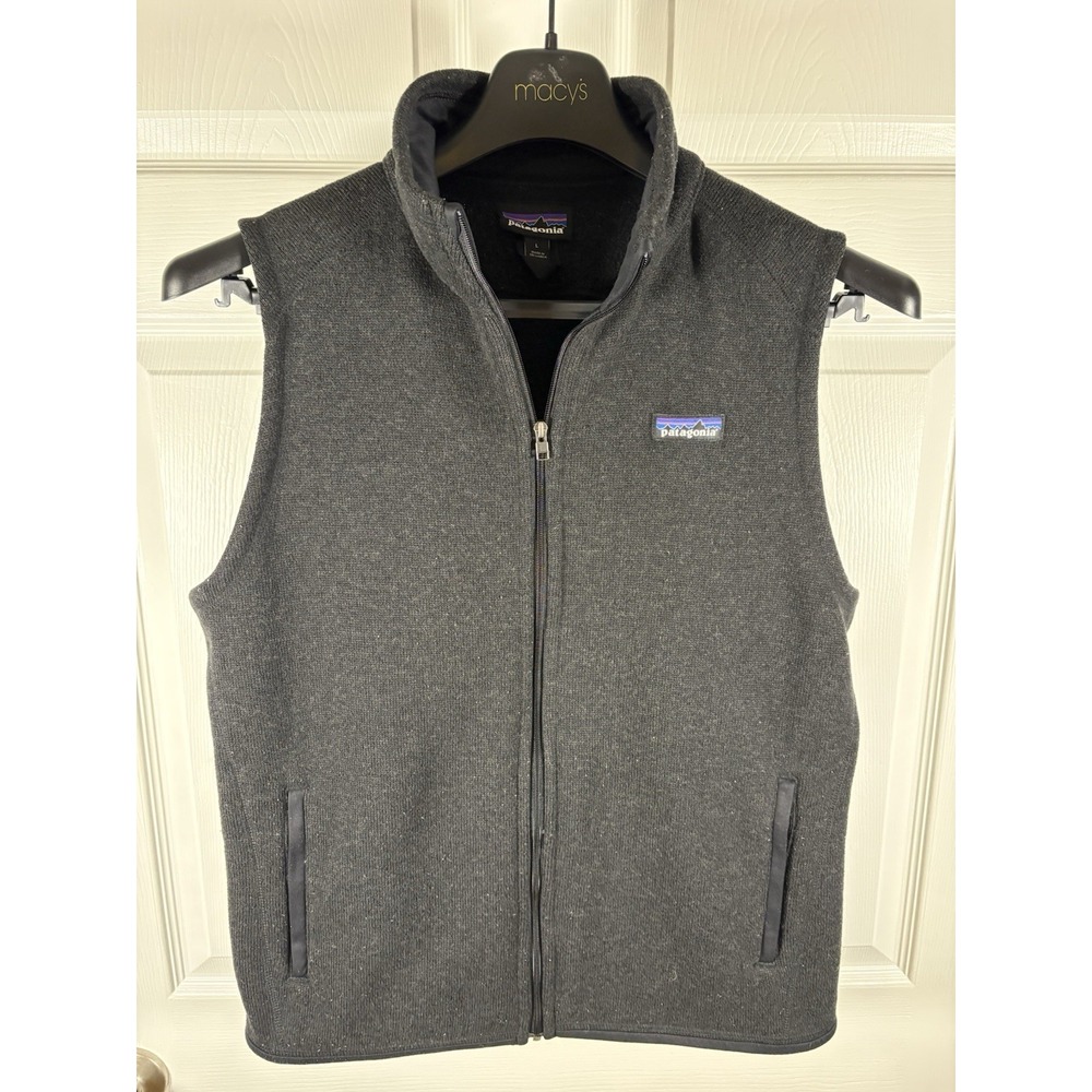 Patagonia Better Sweater Vest Womens Large Black Fleece Full Zip STY25886 FA16 L
